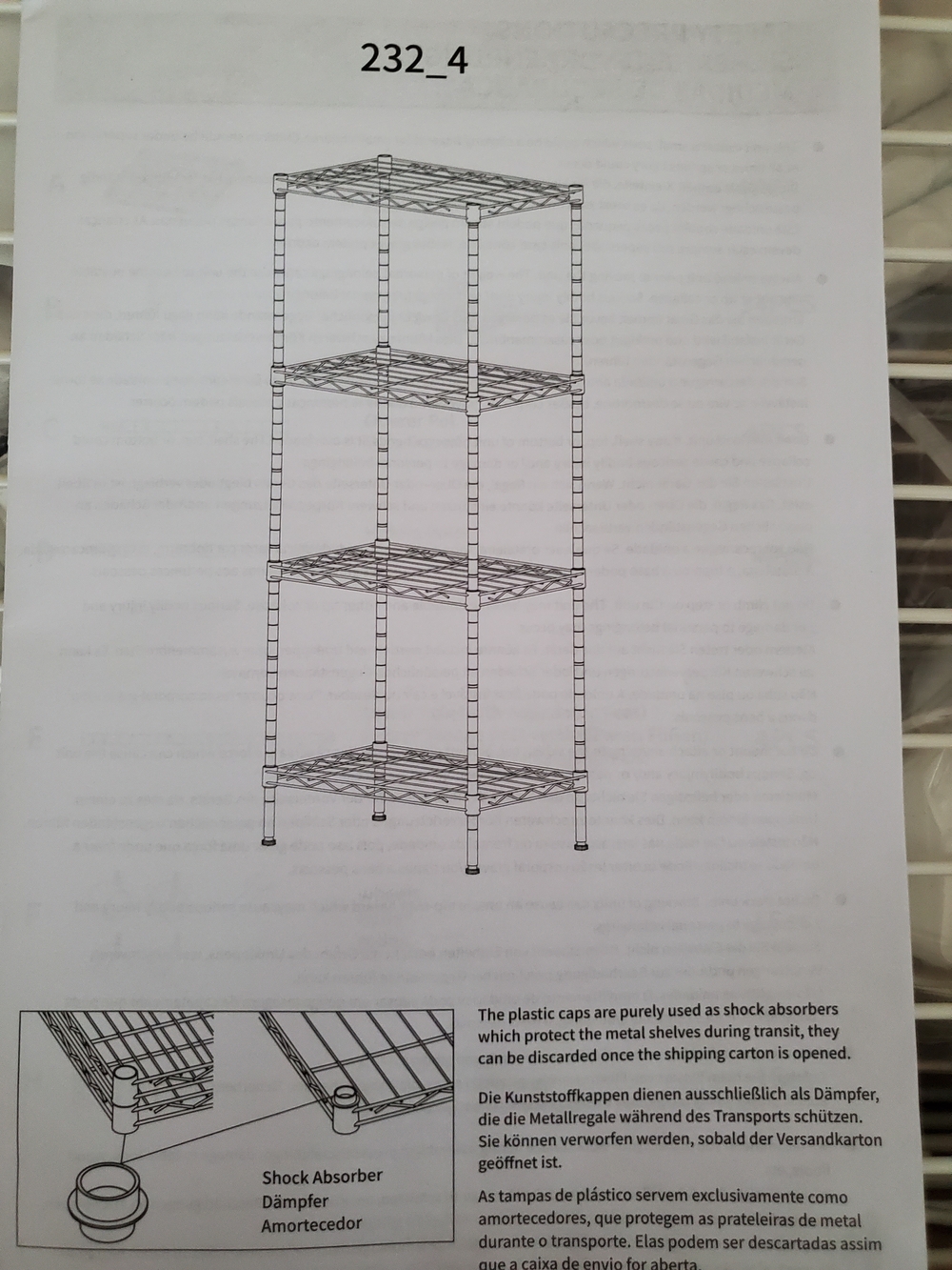 Metal Wire 4-Tier Wall Shelf Organizer - White